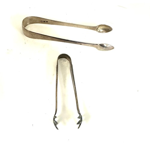 433 - 1814 Georgian tongs and sterling ice tongs