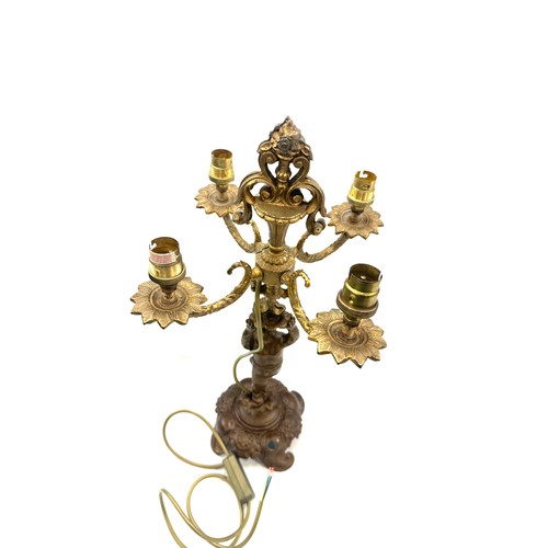 280 - Antique 4 way candle stick lamp, needs re wiring