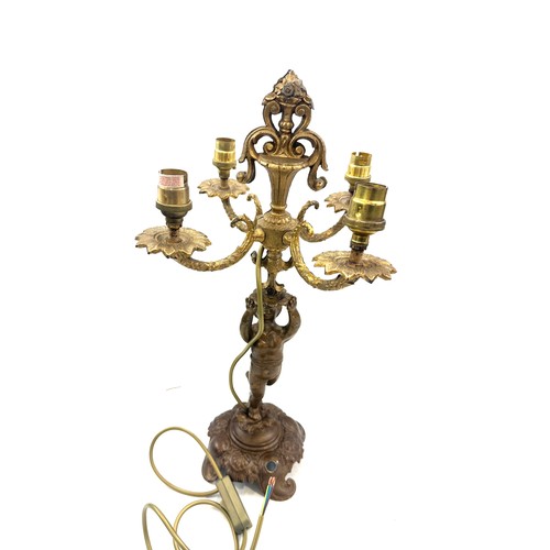 280 - Antique 4 way candle stick lamp, needs re wiring