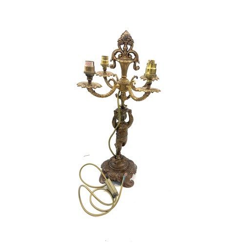 280 - Antique 4 way candle stick lamp, needs re wiring