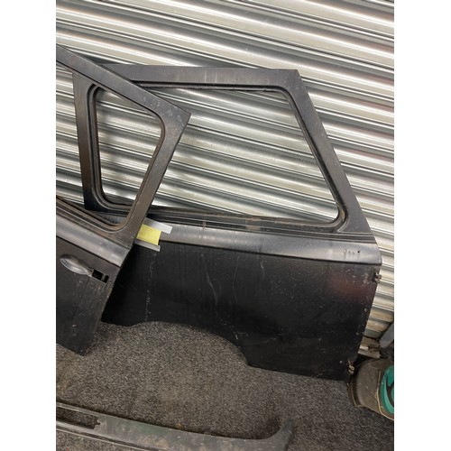 356 - Pair of Fiat 900t van doors, and a rear bumper