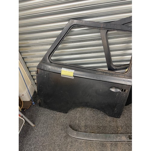 356 - Pair of Fiat 900t van doors, and a rear bumper