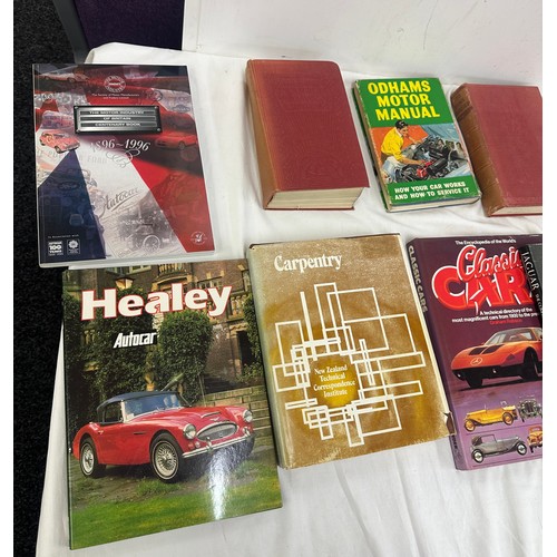 179 - Selection of car books includes Jaguar, classic cars etc