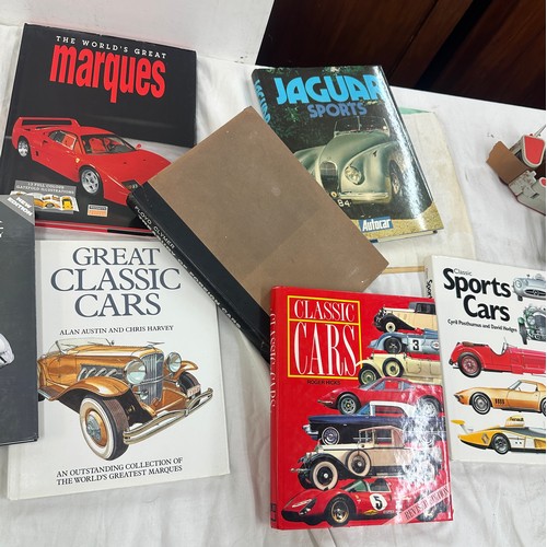 179 - Selection of car books includes Jaguar, classic cars etc