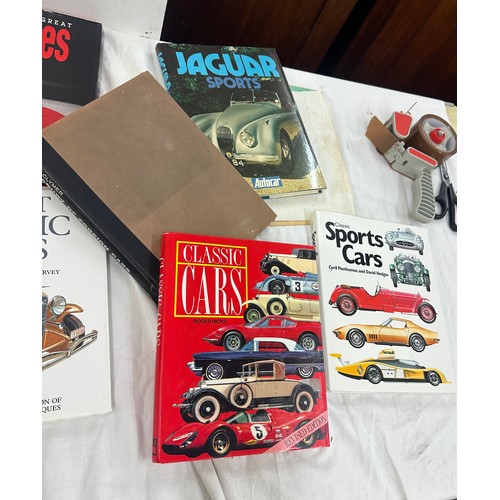 179 - Selection of car books includes Jaguar, classic cars etc