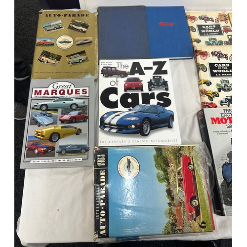 176 - Large selection of vintage car books includes automobile world etc