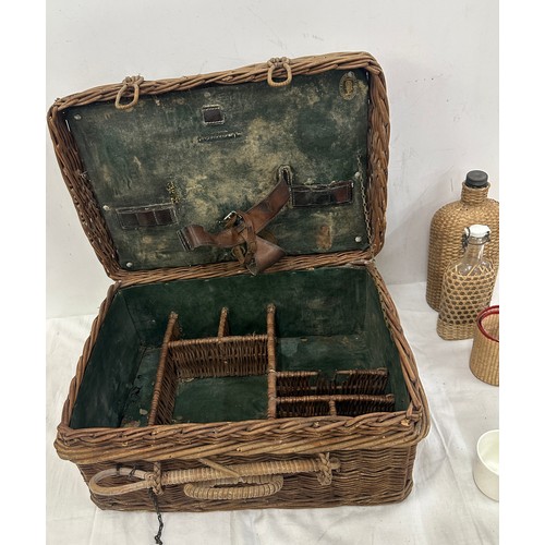 96 - Antique picnic set and contents