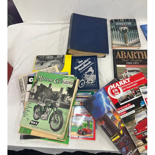 253 - Selection of vintage car books includes A barth, practical classic, motocycling etc