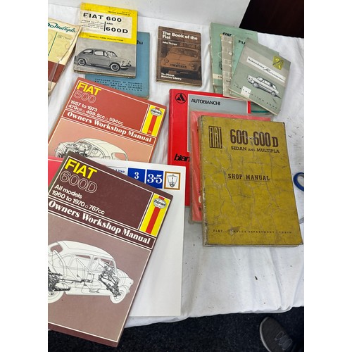 299A - Selection of Vintage Fiat books includes fiat etc