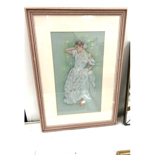 216 - Selection of framed pictures and prints largest measures approximately 26 inches tall 18 inches wide