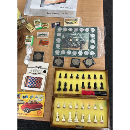 250 - Selection of miscellaneous includes cars, lighters, music stand etc