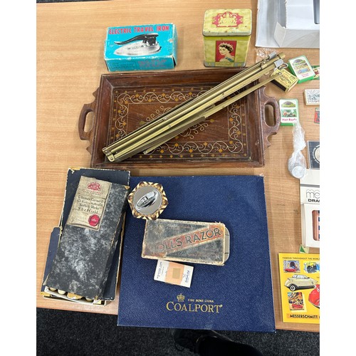 250 - Selection of miscellaneous includes cars, lighters, music stand etc