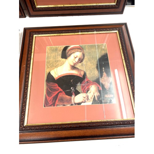 223 - Selection of 4 framed prints includes Marie De Bourgogne, each measures approximately 20.5 inches ta... 