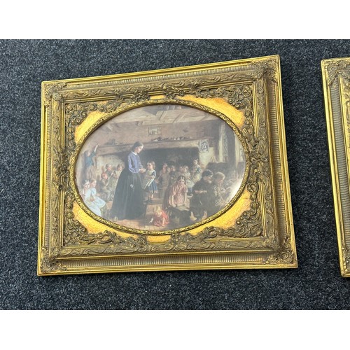 49 - Pair of gilt framed prints measures approximately 22 inches by 18 inches