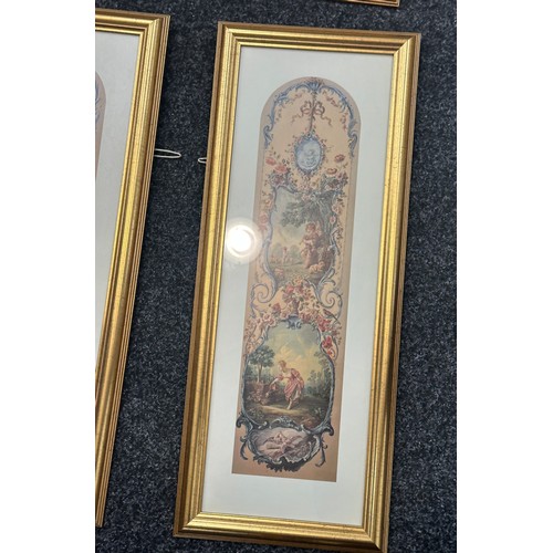 276 - Selection of 4 gilt framed prints, measures approximately 25 inches by 10 inches