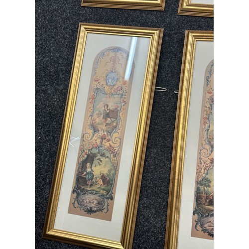 276 - Selection of 4 gilt framed prints, measures approximately 25 inches by 10 inches