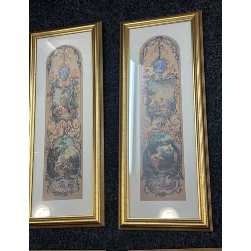 276 - Selection of 4 gilt framed prints, measures approximately 25 inches by 10 inches