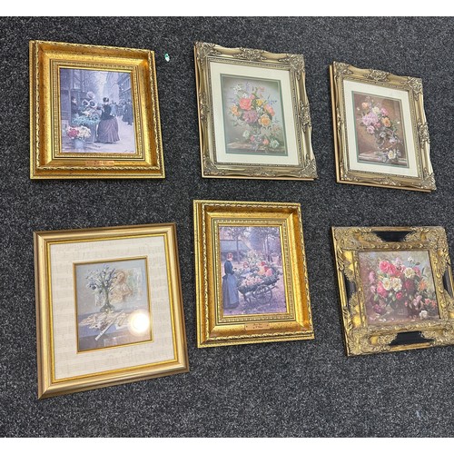 206 - Large selection of gilt framed pictures and prints