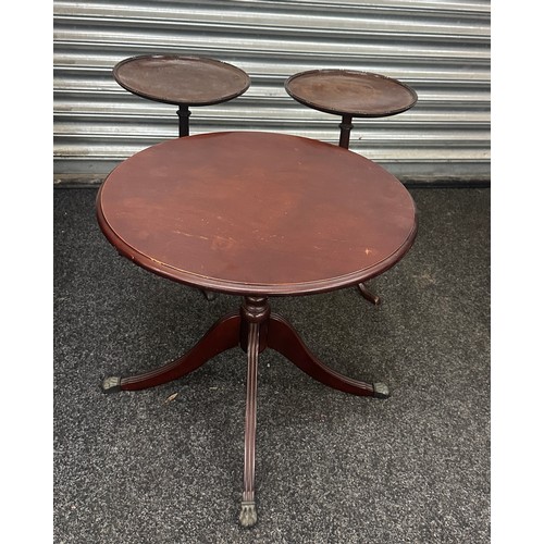 338 - Three mahogany wine tables largest measures approximately 21 inches tall