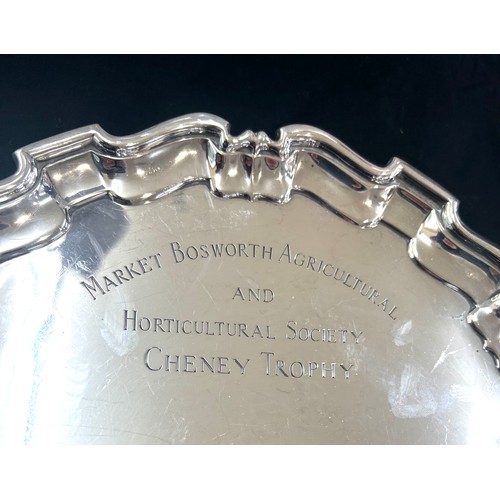 431 - Vintage silver 3 legged tray, total weight 480g, hallmarked