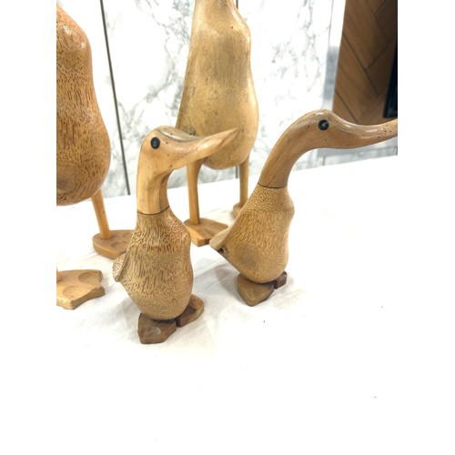 87 - Set of 4 carved wooden ducks