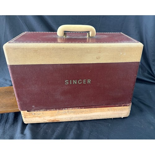 152 - Vintage cased Singer sewing machine mode no ENO18632