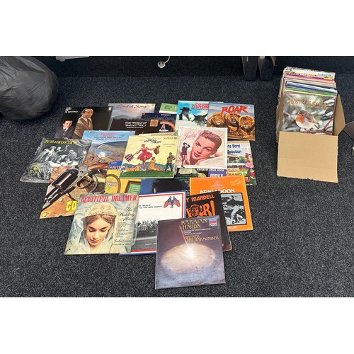 210 - Large selection of LPs records to include classical, musical, country and western etc