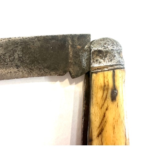 417 - Early 20th century stag horn pruning knife marked Saynor