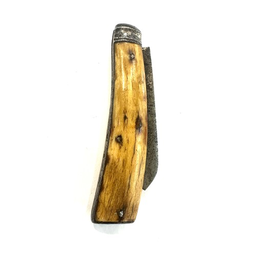 417 - Early 20th century stag horn pruning knife marked Saynor