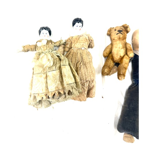 388 - Selection of antique teddies and toys