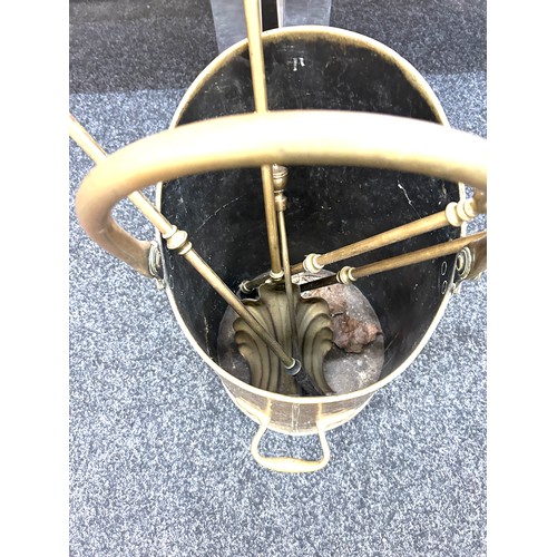 230 - Vintage brass coal box and scuttle set