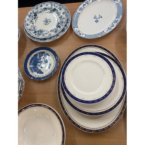 209 - Selection of assorted plates, tureens, to include blue and white etc