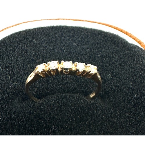 236 - 9ct gold diamond five stone ring (0.9g)