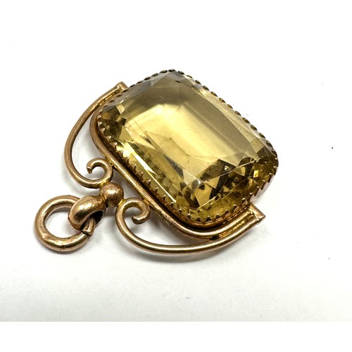 229 - 9ct gold antique citrine pendant (7g)