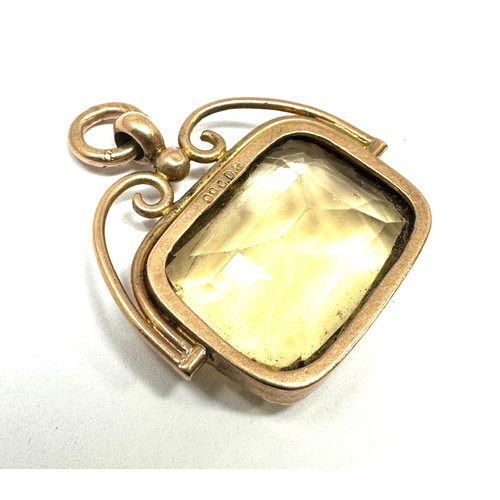 229 - 9ct gold antique citrine pendant (7g)