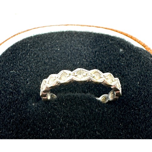 183 - 9ct white gold white gemstone full eternity ring (2.2g)