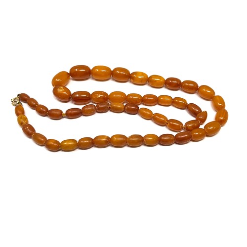 474 - Graduated amber necklace (28g) chips to beads