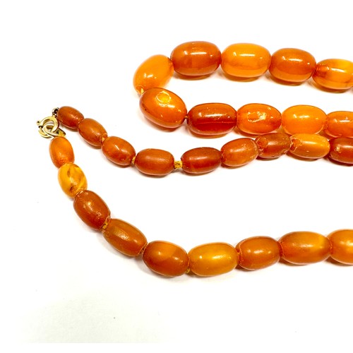 474 - Graduated amber necklace (28g) chips to beads