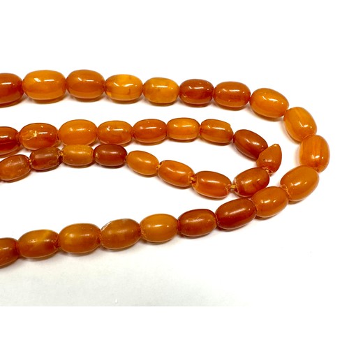 474 - Graduated amber necklace (28g) chips to beads