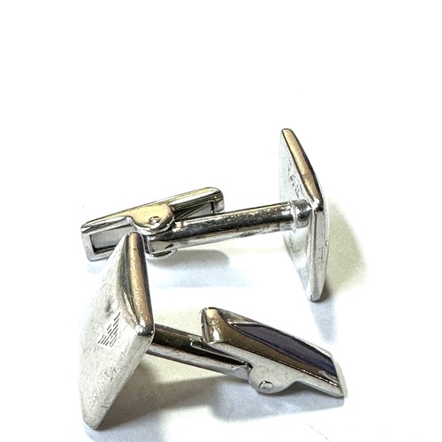 341 - Pair of silver cufflinks by designer Emporio Armani (12g)