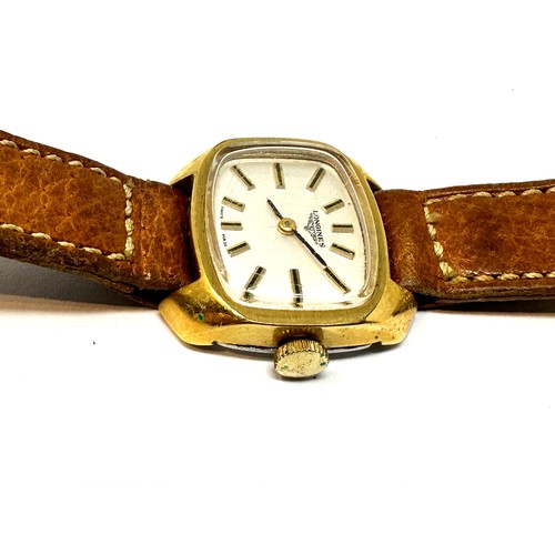 368 - LONGINES Vintage Ladies Gold Tone Wristwatch Hand-wind WORKING