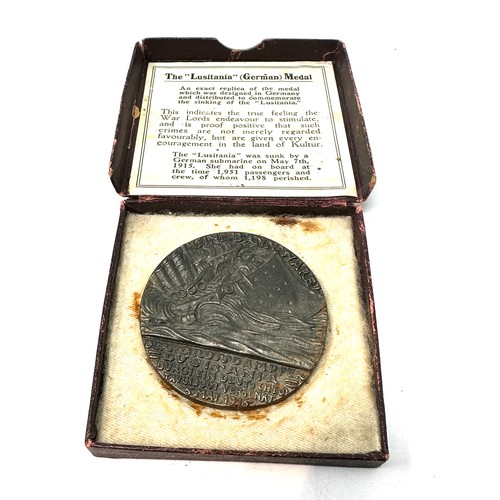 382 - Boxed WW1 R.M.S Lusitania Medal & Original Information Sheet

In vintage condition
Signs of age & we... 