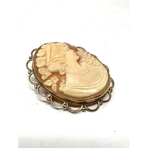 187 - 9ct gold shell cameo brooch / pendant (7g)