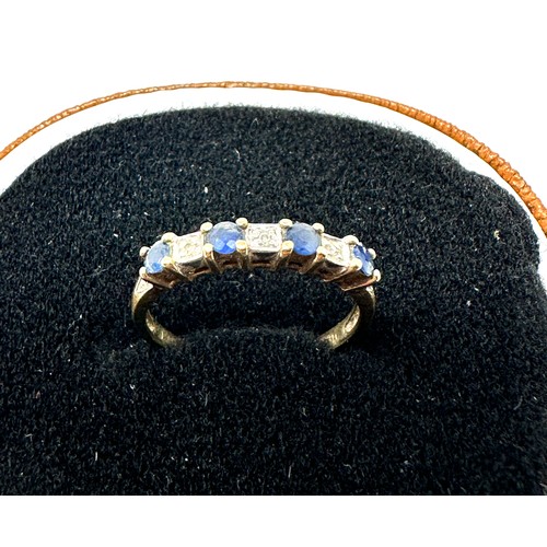 247 - 9ct gold sapphire & diamond half eternity ring (1.4g)