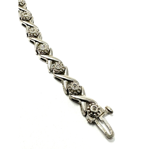 286 - silver diamond tennis bracelet