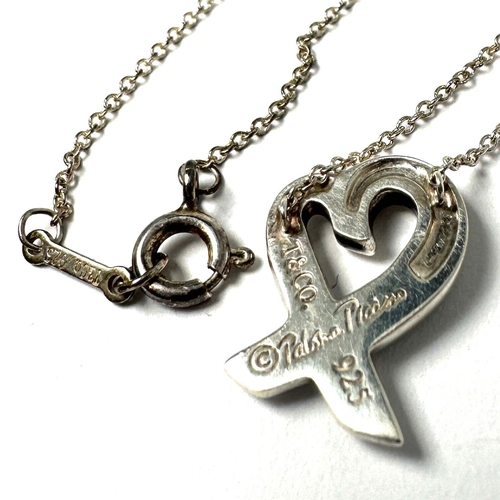 287 - Tiffany & Co Silver 925 Paloma Picasso Loving Heart Pendant Necklace