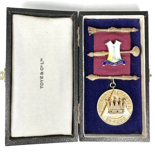 374 - Boxed Silver Masonic Jewel Portsdown Chapter