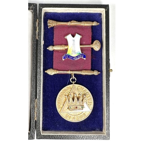 374 - Boxed Silver Masonic Jewel Portsdown Chapter