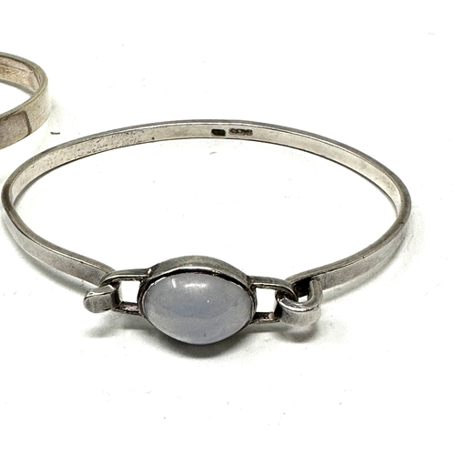 293 - 2 vintage silver & stone set bracelets weight 33g