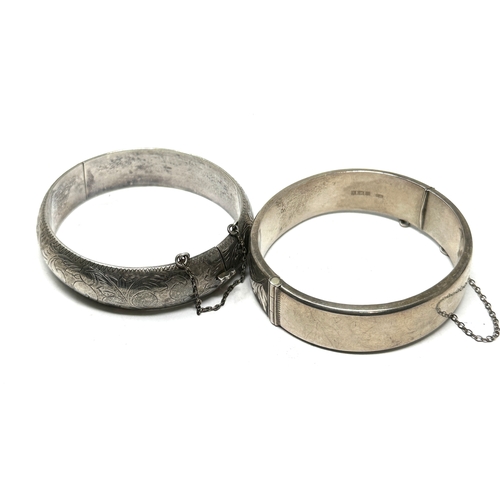 295 - 2 vintage silver bangles weight 45g